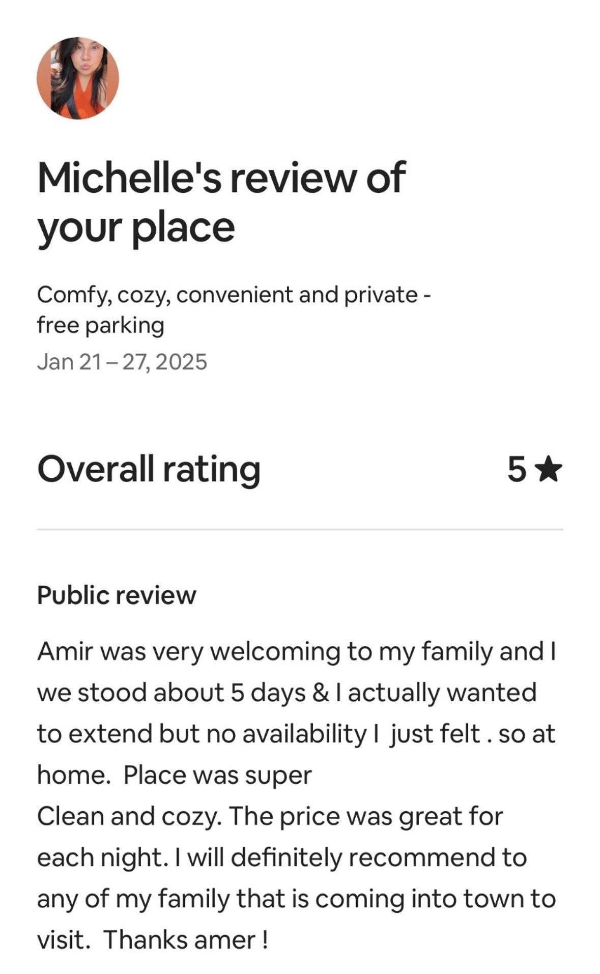 Privatunterkunft Comfy, Cozy, Affordable And Private - Free Parking