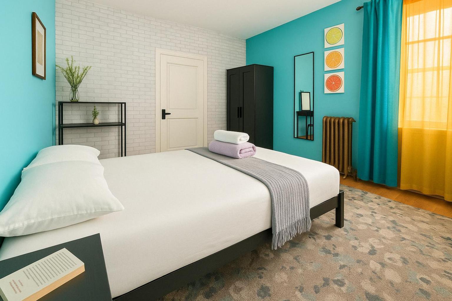 Modern Xl Queen Room Comfort & Character In Harlem New York City