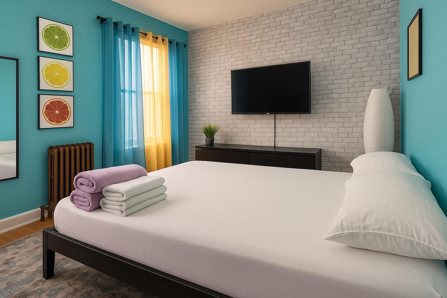 Modern Xl Queen Room Comfort & Character In Harlem New York City