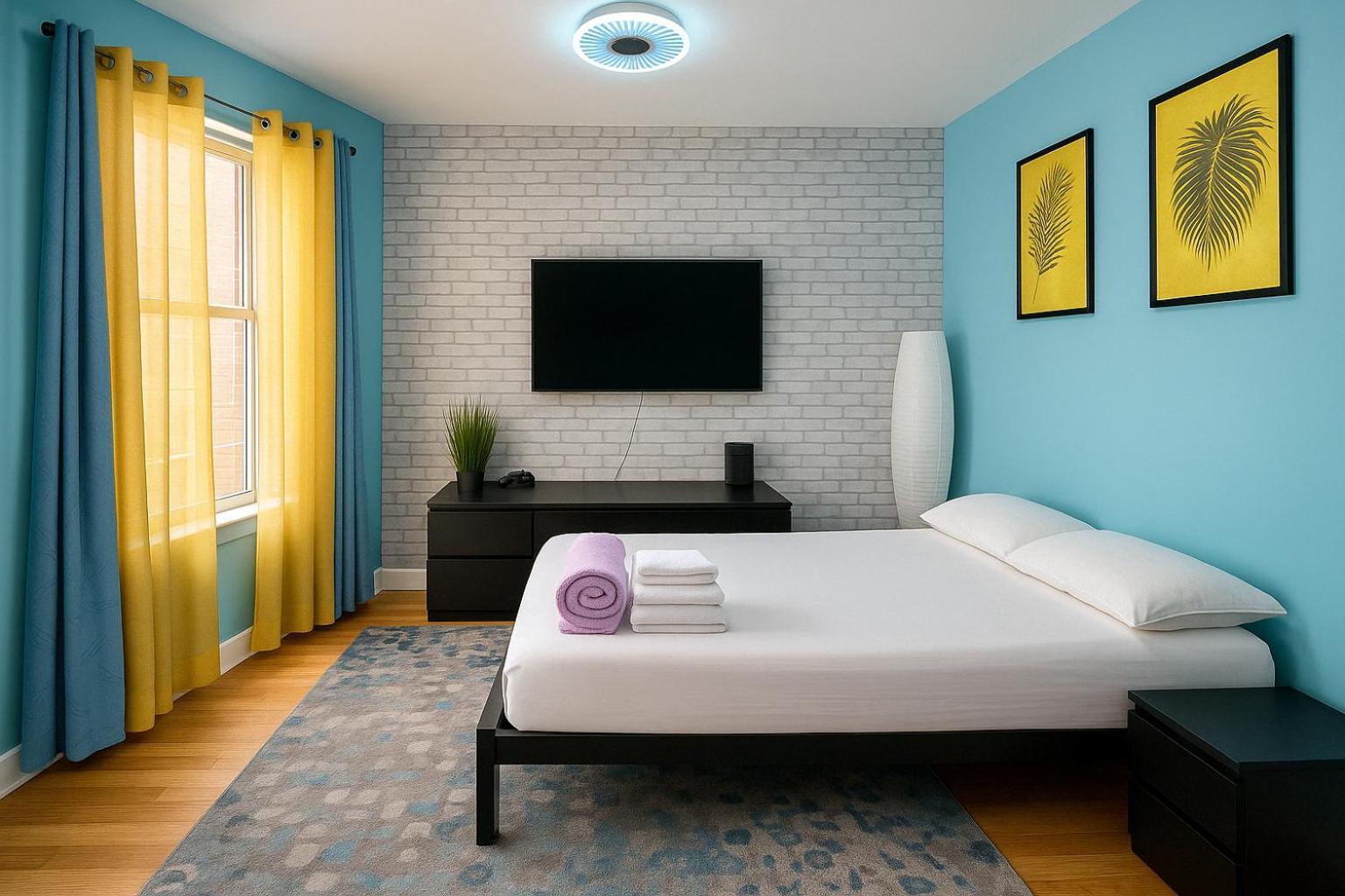 Modern Xl Queen Room Comfort & Character In Harlem Lejlighed